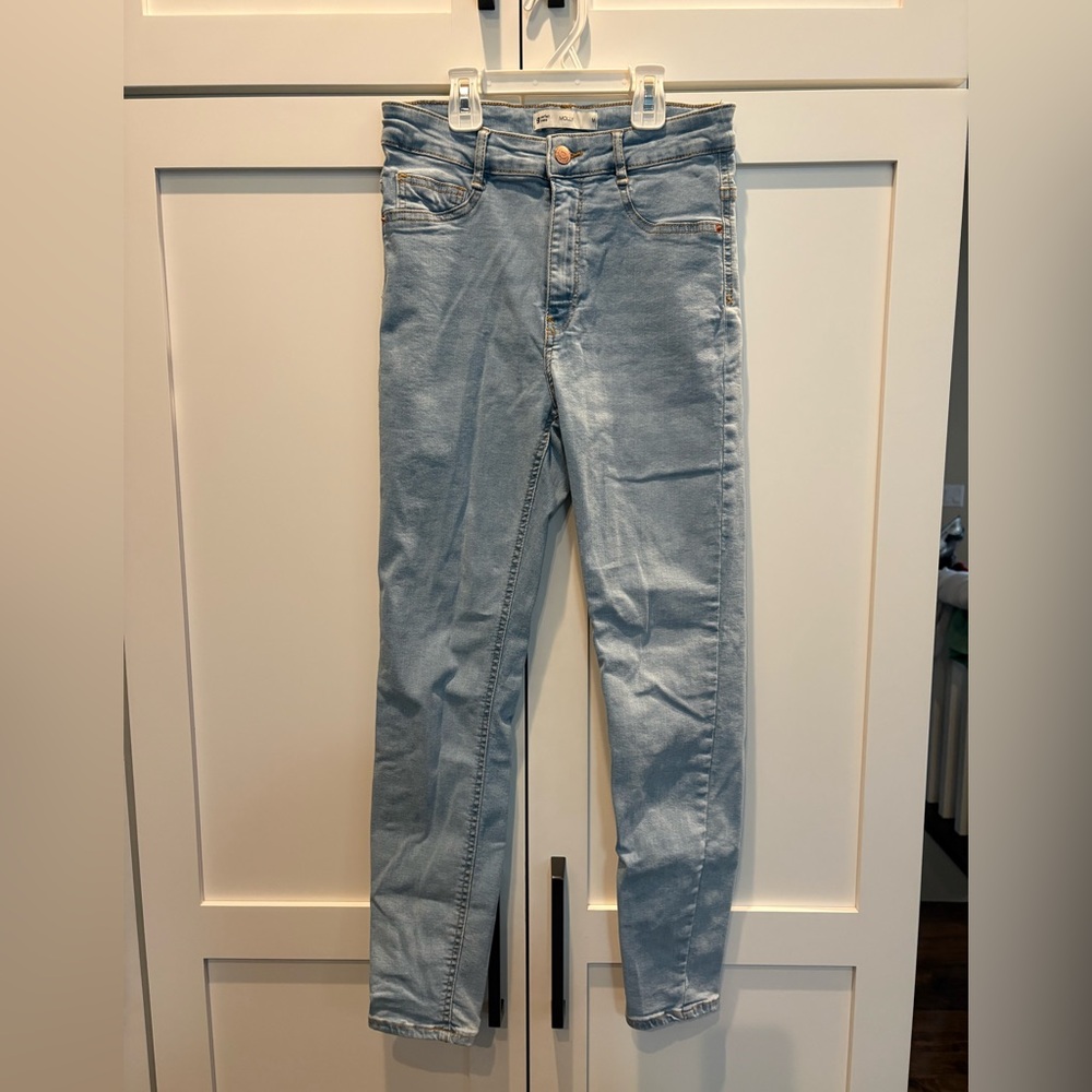 Girls Light Blue High Waist Skinny Jeans